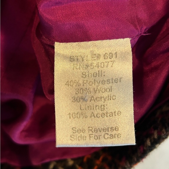 CABi sweater vest in brown/multi. Front button closure with tie. Slim fit. - Picture 5 of 6